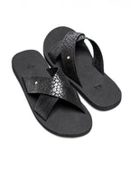 BLACK MEN's DRESSY COMFORTABLE CROSS STRAP  SANDAL