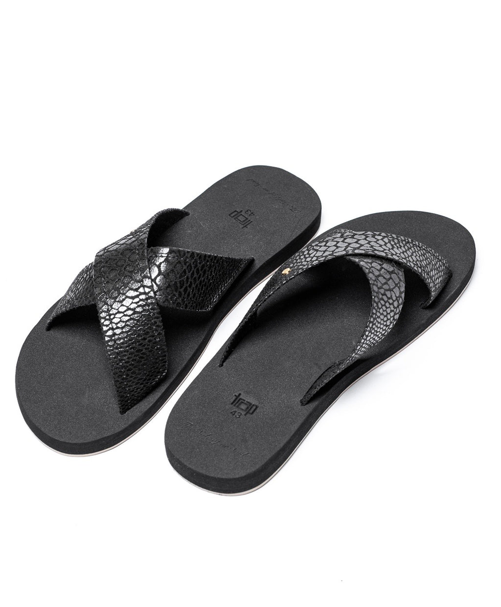 BLACK MEN's DRESSY COMFORTABLE CROSS STRAP  SANDAL