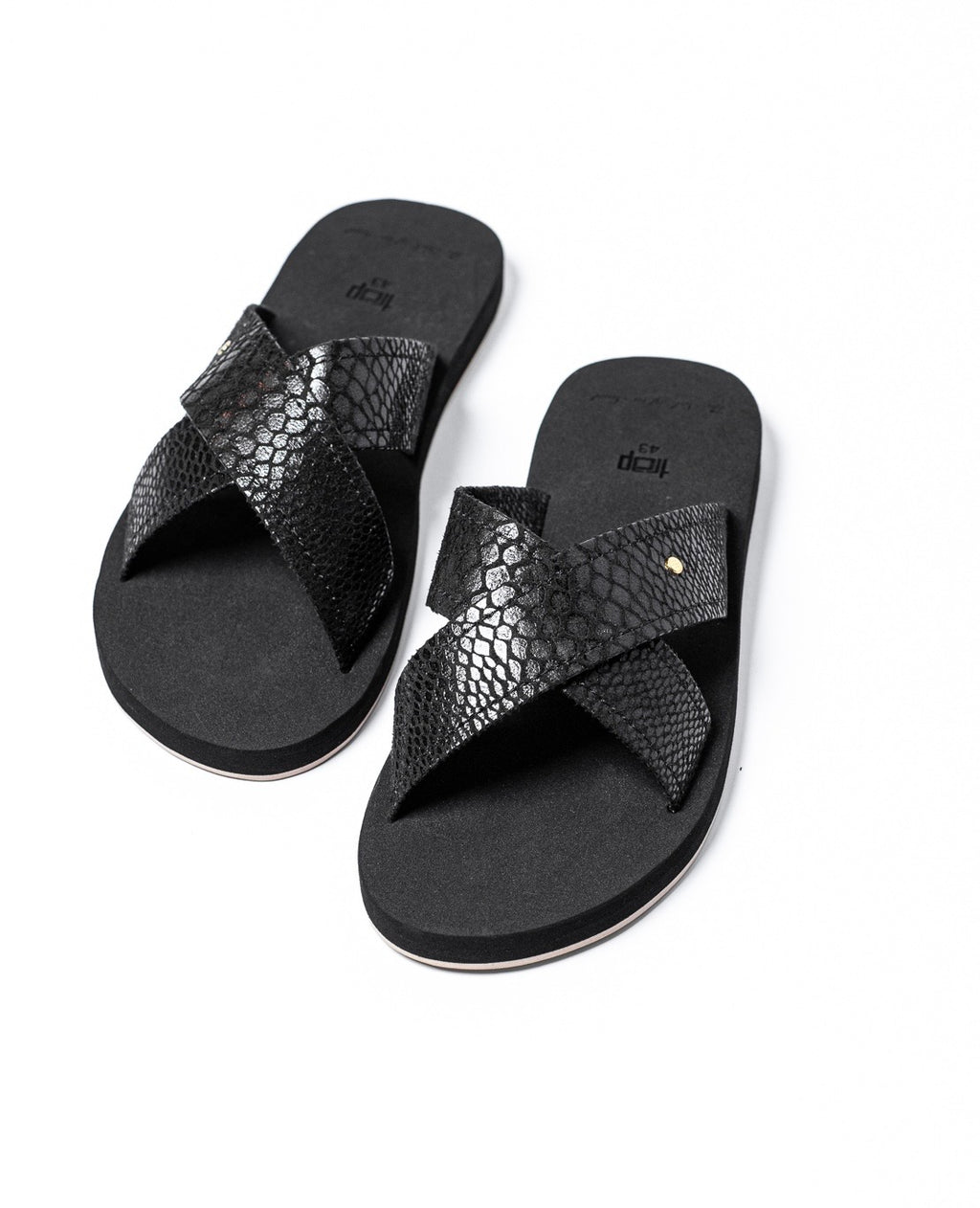 BLACK MEN's DRESSY COMFORTABLE CROSS STRAP  SANDAL