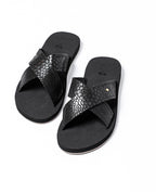 BLACK MEN's DRESSY COMFORTABLE CROSS STRAP  SANDAL