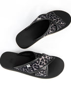 LEOPARD SKIN DOTTED PATTERN CRISSCROSS SANDALS  FOR MEN