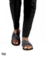 LEOPARD SKIN DOTTED PATTERN CRISSCROSS SANDALS  FOR MEN